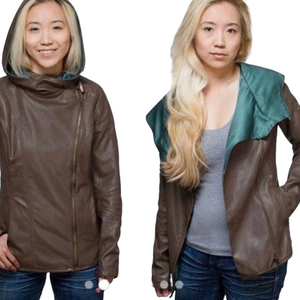 The Rogue Faux Leather Hoodie Moto Jacket